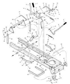 Mower Housing Suspension Diagram and Parts List for 425005X8B 2004 Briggs and Stratton Lawn Tractor